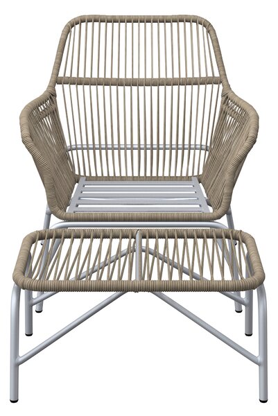 RELAXAČNÍ KŘESLO S TABURETEM, kov, textil Ambia Garden - Zahradní křesla