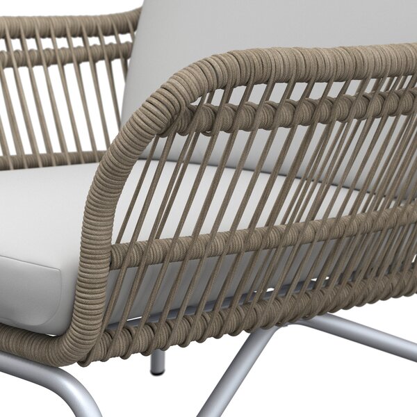RELAXAČNÍ KŘESLO S TABURETEM, kov, textil Ambia Garden - Zahradní křesla