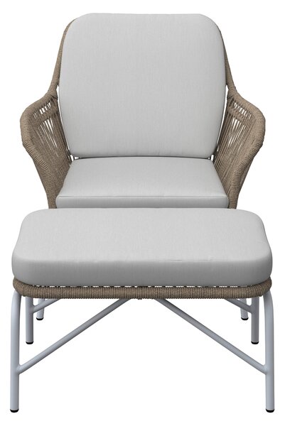 RELAXAČNÍ KŘESLO S TABURETEM, kov, textil Ambia Garden - Zahradní křesla