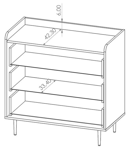 VASINA | komoda K3SZ | VS-02 | 90 cm | dub brandy castello