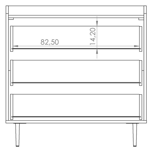 VASINA | komoda K3SZ | VS-02 | 90 cm | dub brandy castello