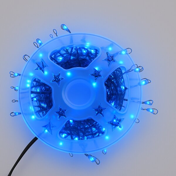 Vánoční LED světelný mikro řetěz, modrá, 10m, 300 LED, se záblesky