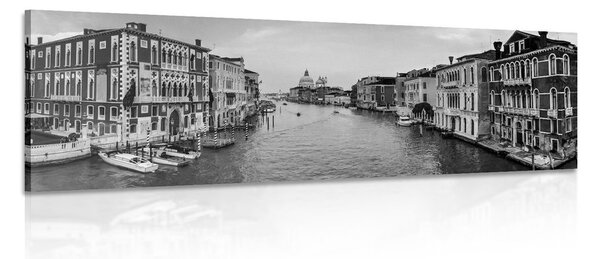 Obraz slavné kanály v Benátkách v černobílém provedení