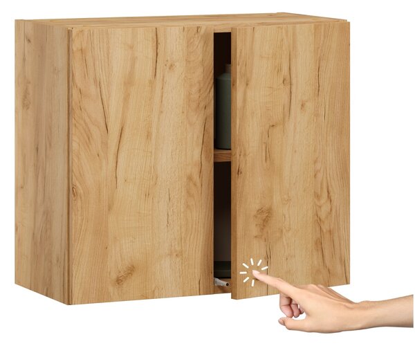 Závěsná koupelnová skříňka Miradu dub craft zlatý 60 cm, dvoudveřová