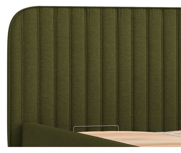 Zelená čalouněná dvoulůžková postel s úložným prostorem s roštem 180x200 cm Noto – Maison de Rêve