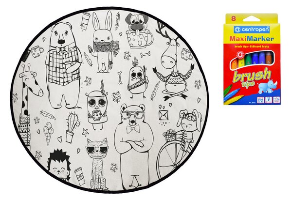 Kobercové omalovánky – Happy Friends Kruh Ø 130 cm