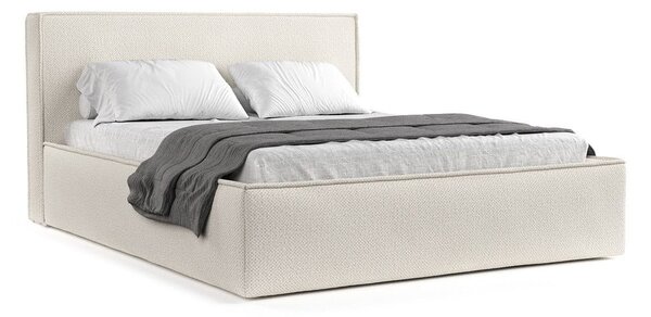 Béžová čalouněná dvoulůžková postel s úložným prostorem s roštem 180x200 cm Lounge L – Maison de Rêve