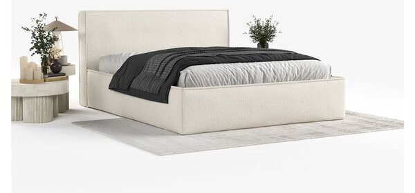 Béžová čalouněná dvoulůžková postel s úložným prostorem s roštem 180x200 cm Lounge L – Maison de Rêve