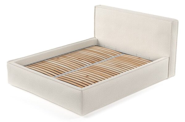 Béžová čalouněná dvoulůžková postel s úložným prostorem s roštem 180x200 cm Lounge L – Maison de Rêve