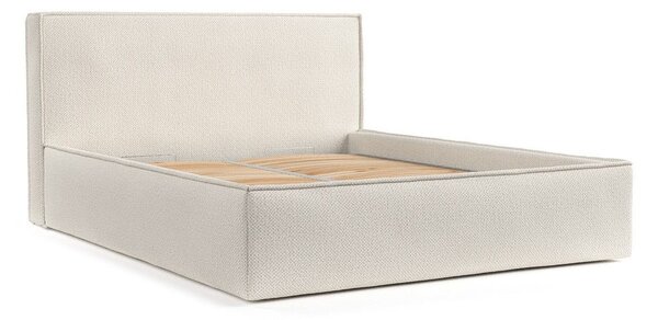 Béžová čalouněná dvoulůžková postel s úložným prostorem s roštem 180x200 cm Lounge L – Maison de Rêve