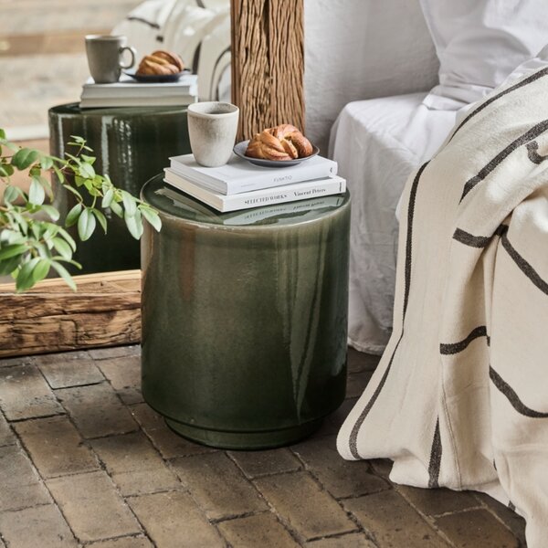 -25 % Dny MOMENTI– House Doctor Khaki keramický odkládací stolek Thea 34 cm