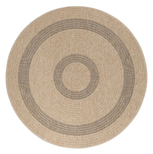 Černo-béžový kulatý venkovní koberec ø 120 cm Comilla – Ayyildiz Carpets