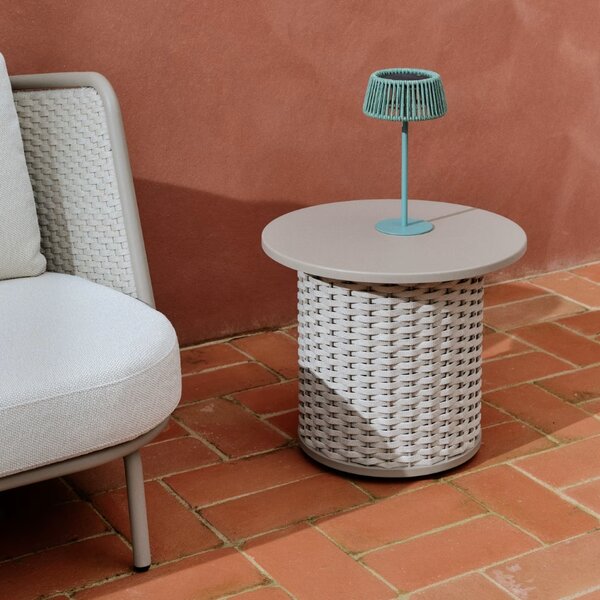Béžovošedý zahradní odkládací stolek Kave Home Sedalis 50 cm
