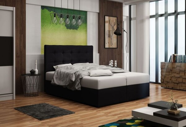 Čalouněná postel s úložným prostorem DELILAH 1 COMFORT - 200x200, černá