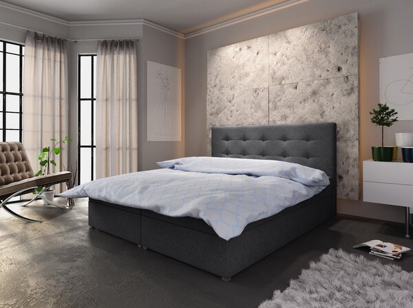 Manželská postel s úložným prostorem STIG COMFORT 6 - 160x200, šedá
