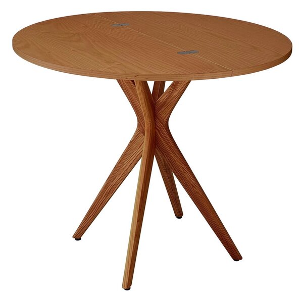Kulatý rozkládací jídelní stůl s deskou v dekoru jasanového dřeva 45x90 cm Jubi – Ragaba
