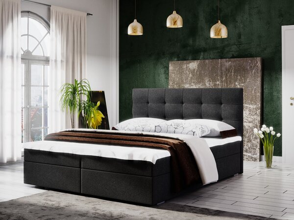 Manželská postel s úložným prostorem STIG COMFORT 5 - 180x200, černá
