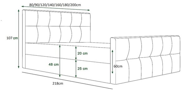 Boxspringová postel s úložným prostorem ELIONE - 200x200, béžová