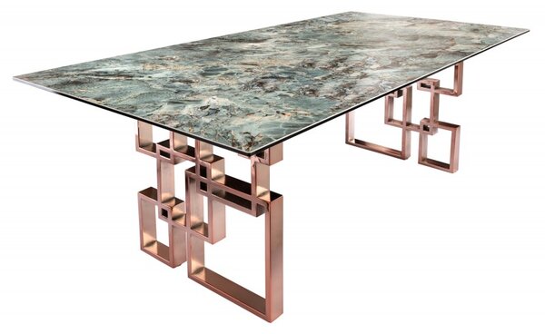 Jídelní stůl ATLANTIS 200 CM tyrkysový mramorový vzhled Nábytek | Jídelní prostory | Jídelní stoly | Všechny jídelní stoly