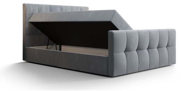 Boxspringová postel s úložným prostorem ELIONE - 200x200, béžová