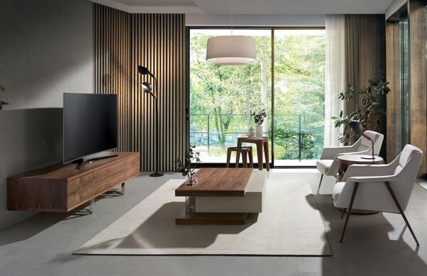 Ořechový TV stolek Angel Cerdá No. 3045, 180 x 56 cm