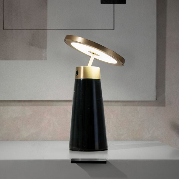 -25 % Dny MOMENTI– Černo-zlatá stolní LED lampa Angel Cerdá No. 8028