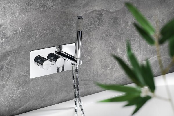 Sapho Sapho, RHAPSODY podomítková sprchová termostatická baterie včetně ruční sprchy, 2 výstupy, chrom, 5508