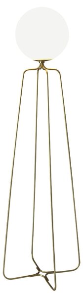 Bílá skleněná stojací lampa Angel Cerdá No. 8047, 170 cm