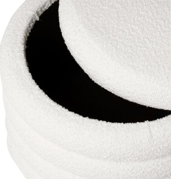 Bílý bouclé taburet Somcasa Harry 40 cm