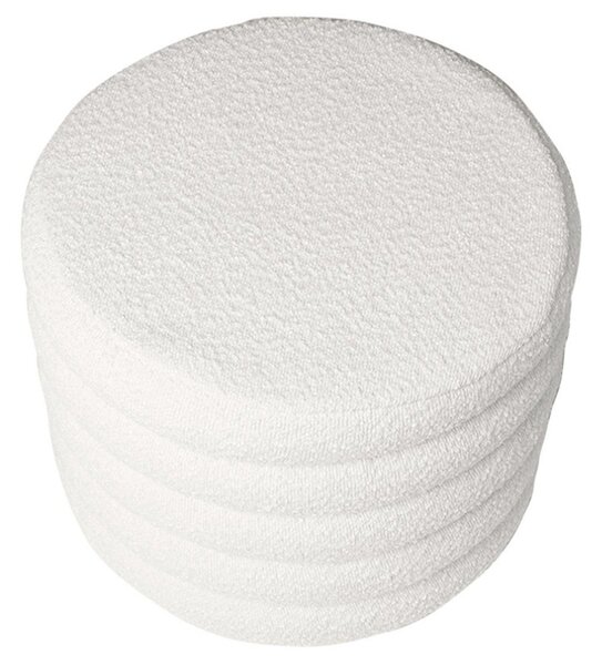 Bílý bouclé taburet Somcasa Harry 40 cm