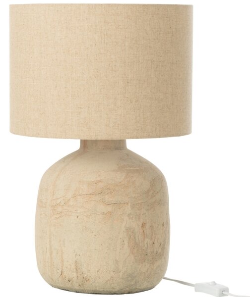 Béžová kameninová stolní lampa J-line Zia