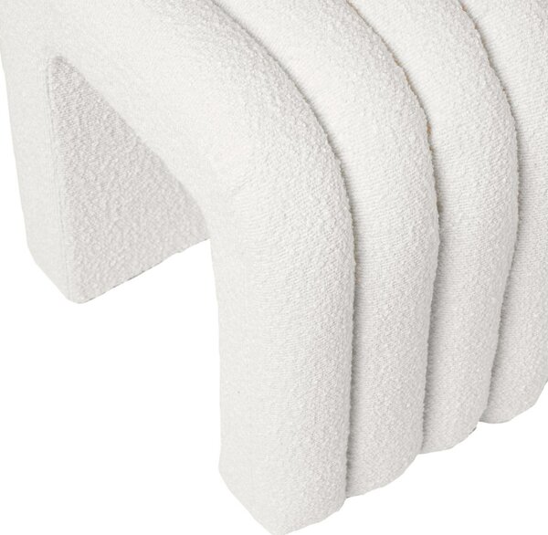 Bílý bouclé taburet Somcasa Edy 42 x 42 cm