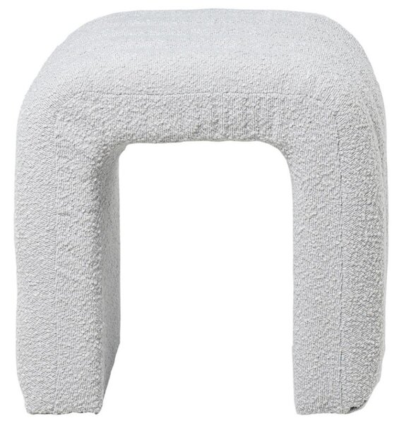 Šedý bouclé taburet Somcasa Edy 42 x 42 cm