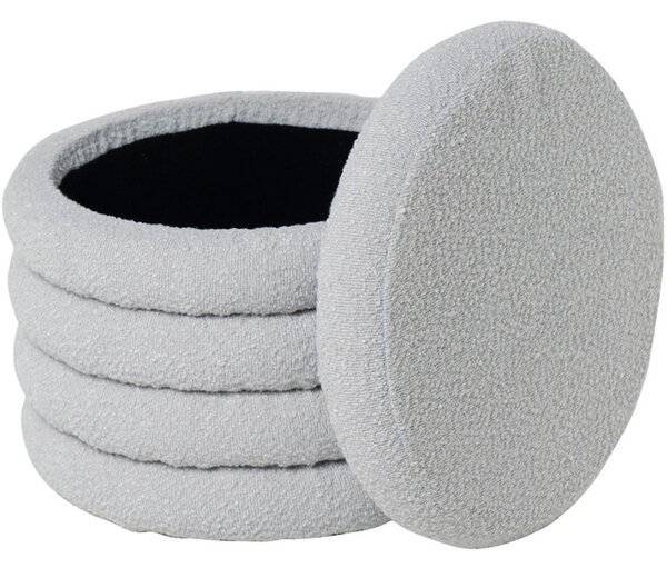 Šedý bouclé taburet Somcasa Harry 40 cm