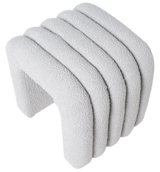 Šedý bouclé taburet Somcasa Edy 42 x 42 cm
