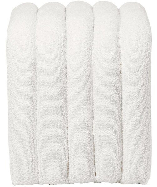 Bílý bouclé taburet Somcasa Edy 42 x 42 cm
