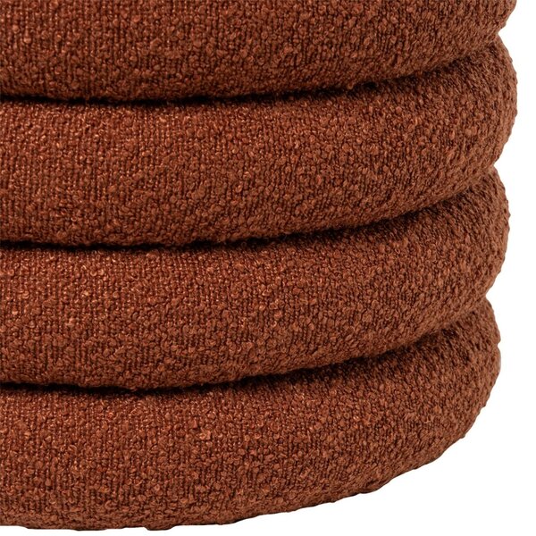 Terakotově červený bouclé taburet Somcasa Harry 40 cm