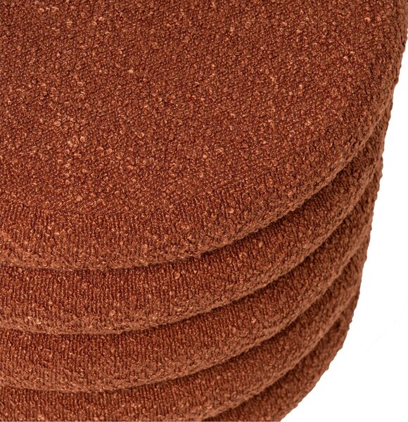 Terakotově červený bouclé taburet Somcasa Harry 40 cm