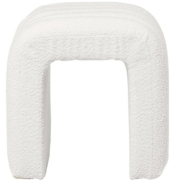 Bílý bouclé taburet Somcasa Edy 42 x 42 cm