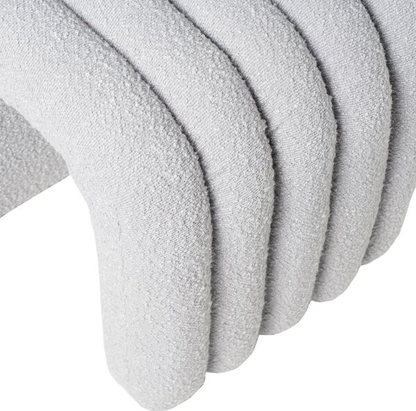Šedý bouclé taburet Somcasa Edy 42 x 42 cm