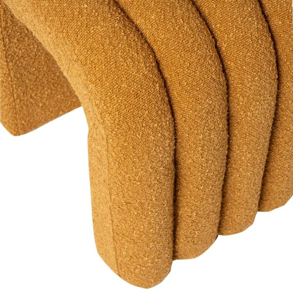 Žlutý bouclé taburet Somcasa Edy 42 x 42 cm