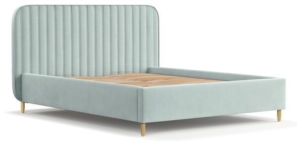 Čalouněná dvoulůžková postel v mentolové barvě s úložným prostorem s roštem 140x200 cm Noto – Maison de Rêve