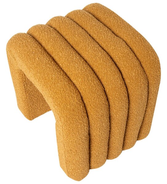 Žlutý bouclé taburet Somcasa Edy 42 x 42 cm