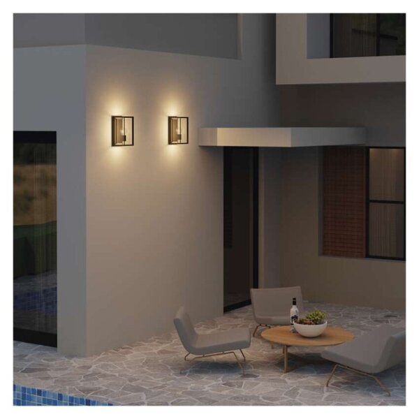EMOS LED zahradní nástěnné svítidlo s čidlem soumraku MALVA, 13 × 12 × 28 cm, 1 × E27, 15 W 1554000011