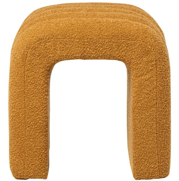 Žlutý bouclé taburet Somcasa Edy 42 x 42 cm