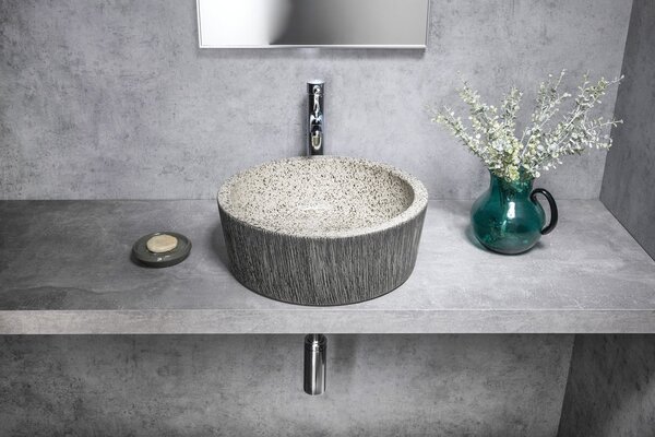 Sapho Sapho, PRIORI keramické umyvadlo na desku Ø 41 cm, granit, PI035