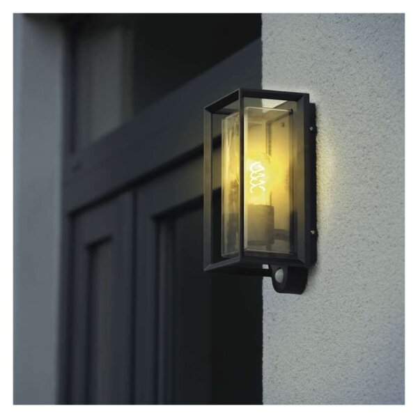 EMOS LED zahradní nástěnné svítidlo s čidlem soumraku MALVA, 13 × 12 × 28 cm, 1 × E27, 15 W 1554000011