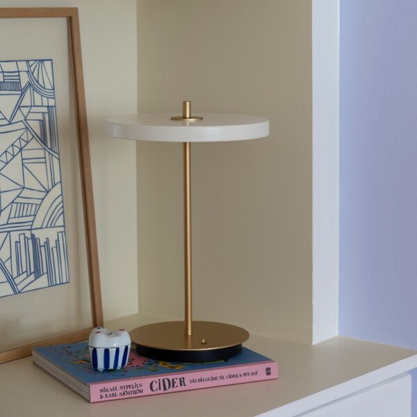 Umage Bílo-černá kovová stolní nabíjecí LED lampa Asteria