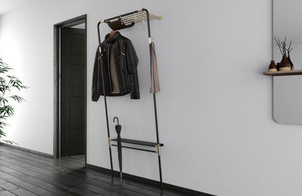 Umage Černý kovový věšák Lean On Me 182 cm
