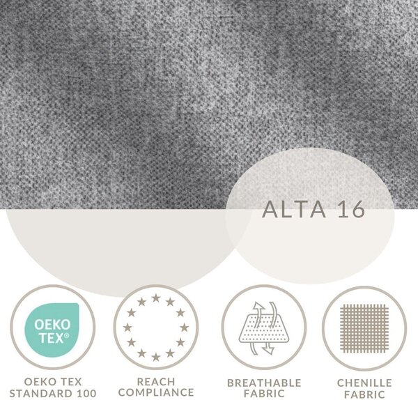 Šedá čalouněná dvoulůžková postel s úložným prostorem s roštem 200x200 cm Lounge L – Maison de Rêve